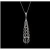 Image 2 : 14KT White Gold Chandelier Crystal Pendant With Chain