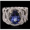 Image 1 : 14KT Two-Tone Gold 3.27ct Tanzanite and Diamond Ring