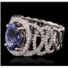 Image 2 : 14KT Two-Tone Gold 3.27ct Tanzanite and Diamond Ring