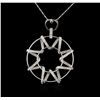 Image 2 : 14KT White Gold 1.10ctw Diamond Pendant With Chain