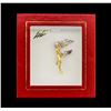Image 2 : Erte Swarovski Crystal Letter F Pendant Brooch - Gold-Plated Sterling Silver