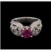 Image 1 : 2.03ct Pink Sapphire and Diamond Ring - Platinum