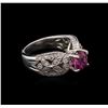 Image 2 : 2.03ct Pink Sapphire and Diamond Ring - Platinum