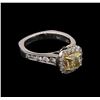 Image 2 : 2.05ctw Light Yellow Diamond Ring - 14KT White Gold