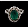 Image 1 : 1.73ct Emerald and Diamond Ring - 14KT White Gold