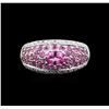 Image 1 : 18KT White Gold 1.88ctw Pink Sapphire and Diamond Ring