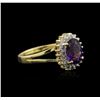 Image 2 : 14KT Yellow Gold 1.09ct Amethyst and Diamond Ring