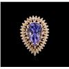 Image 1 : 8.88ct Tanzanite and Diamond Ring - 14KT Rose Gold