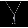 Image 2 : 14KT White Gold 0.13ctw Sapphire Pendant With Chain