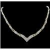 Image 1 : 3.89ctw Diamond Necklace - 14KT White and Yellow Gold