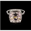 Image 1 : 11.18ct Morganite and Diamond Ring - 14KT White Gold