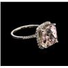 Image 2 : 11.18ct Morganite and Diamond Ring - 14KT White Gold