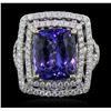 Image 1 : 14KT Two-Tone 6.65ct Tanzanite and Diamond Ring