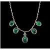 Image 1 : 93.30ctw Emerald, Tsavorite, Sapphire and Diamond Necklace - 18KT White Gold
