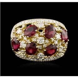 14KT Yellow Gold 3.36ctw Ruby and Diamond Ring