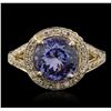 Image 1 : 14KT Yellow Gold 2.96ct Tanzanite and Diamond Ring