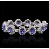 Image 2 : 14KT White Gold 24.72ctw Tanzanite and Diamond Bracelet