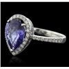 Image 2 : 14KT White Gold 3.22ct Tanzanite and Diamond Ring