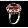 Image 3 : 14KT Yellow Gold 19.69ctw Ruby and Diamond Ring