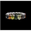 Image 1 : 10.10ctw Multi Color Sapphire Ring - 14KT White Gold