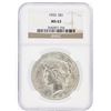 Image 1 : 1925 NGC MS63 Peace Silver Dollar