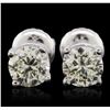 Image 1 : 14KT White Gold 1.00ctw Diamond Solitaire Earrings
