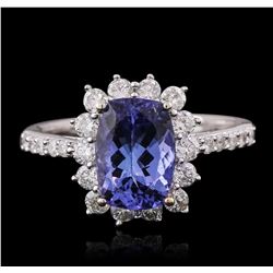 14KT White Gold 2.38ct Tanzanite and Diamond Ring