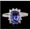 Image 1 : 14KT White Gold 2.38ct Tanzanite and Diamond Ring