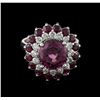 Image 1 : 14KT White Gold 3.53ct Spinel, Ruby and Diamond Ring
