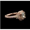 Image 2 : 1.85ctw Fancy Dark Greenish Yellow Diamond Ring - 14KT Rose Gold