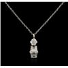 Image 2 : 14KT White Gold 0.60ctw Diamond Pendant With Chain