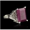 Image 2 : SILVER 15.72ct Ruby and White Topaz Ring