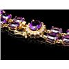 Image 1 : 14k Gold 13ct Amethyst .55ct Diamond Bracelet
