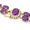 Image 2 : 14k Gold 13ct Amethyst .55ct Diamond Bracelet