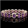 Image 3 : 14k Gold 13ct Amethyst .55ct Diamond Bracelet