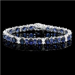 14k Gold 23ct Sapphire 1.60ct Diamond Bracelet