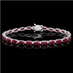 14k Gold 14.50ct Ruby 0.55ct Diamond Bracelet