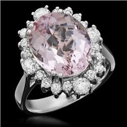 14k Gold 5.21ct Morganite 1.10ct Diamond Ring