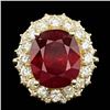 Image 1 : 14k Yellow Gold 11.50ct Ruby 1.65ct Diamond Ring