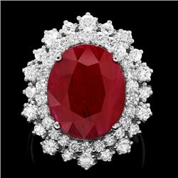 14k White Gold 4.75ct Ruby 1.50ct Diamond Ring