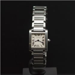 Cartier Small Tank Francaise Stainless Steel Women's Wristwatch
