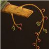 Image 2 : Indian Miniature Contemporary Bird Painting with Gemstones (Handmade)