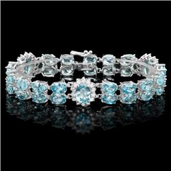 14k Gold 44.5ct Zircon 1.50ct Diamond Bracelet