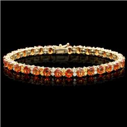 14k Gold 19.5ct Sapphire 1.20ct Diamond Bracelet