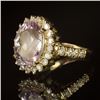 Image 2 : 14K Gold 5.78ct Morganite 1.00ct Diamond Ring