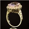 Image 3 : 14K Gold 5.78ct Morganite 1.00ct Diamond Ring