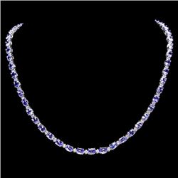 14k 23.50ct Tanzanite 1.25ct Diamond Necklace