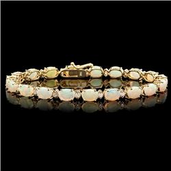 14k Gold 8.50ct Opal 0.85ct Diamond Bracelet