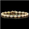 Image 1 : 14k Gold 8.50ct Opal 0.85ct Diamond Bracelet