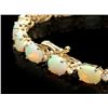 Image 2 : 14k Gold 8.50ct Opal 0.85ct Diamond Bracelet
